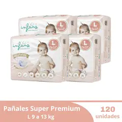 GENERICO - Pañales INFANS Premium Baby Care Talla L 120 Unidades