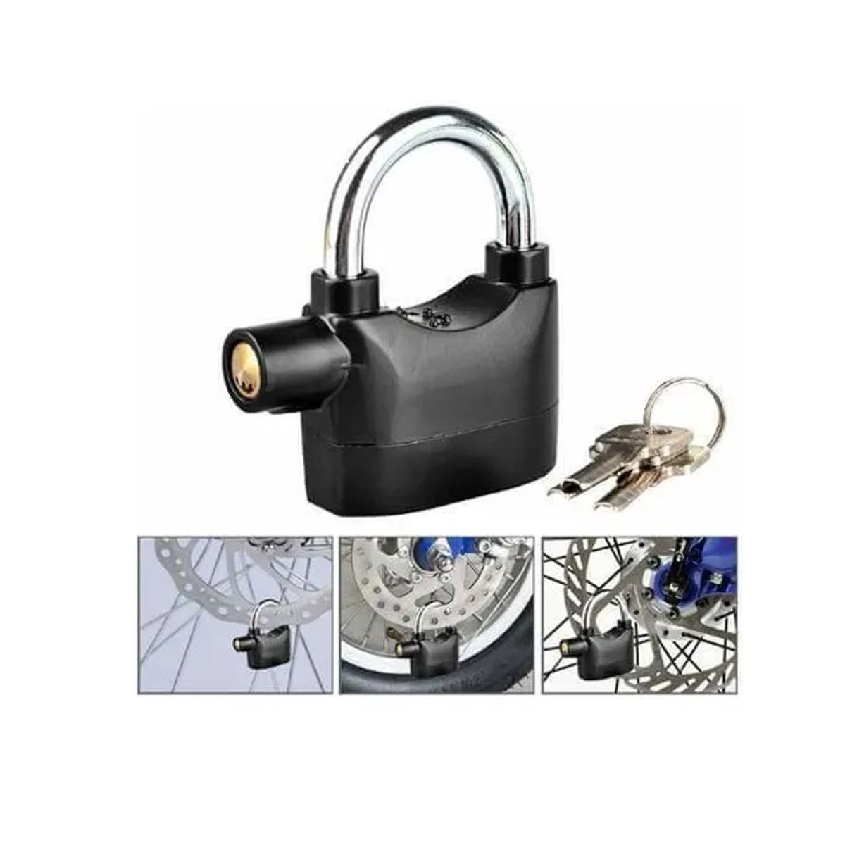 GENERICO - Candado Alarma Para Motos Bicicletas 110 Db Alarma Lock