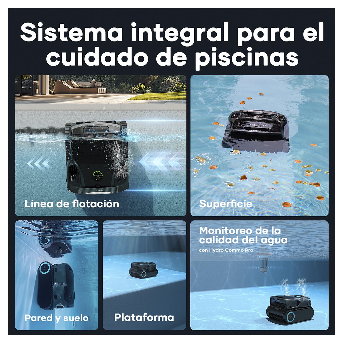 GENERICO - Robot Limpia Piscinas Autónomo Aiper Scuba X1 Pro Max 300min Aspirador