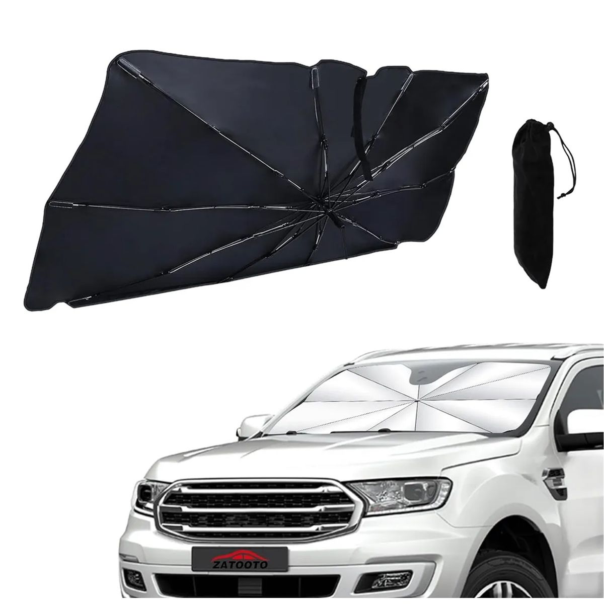 GENERICO - Quitasol Parasol Parabrisa Auto Tipo Sombrilla Cubre Sol