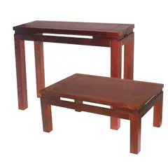 OEM - JUEGO DE MESAS CENTRO Y ARRIMO FLORENCIA COLOR MADERA NOGAL