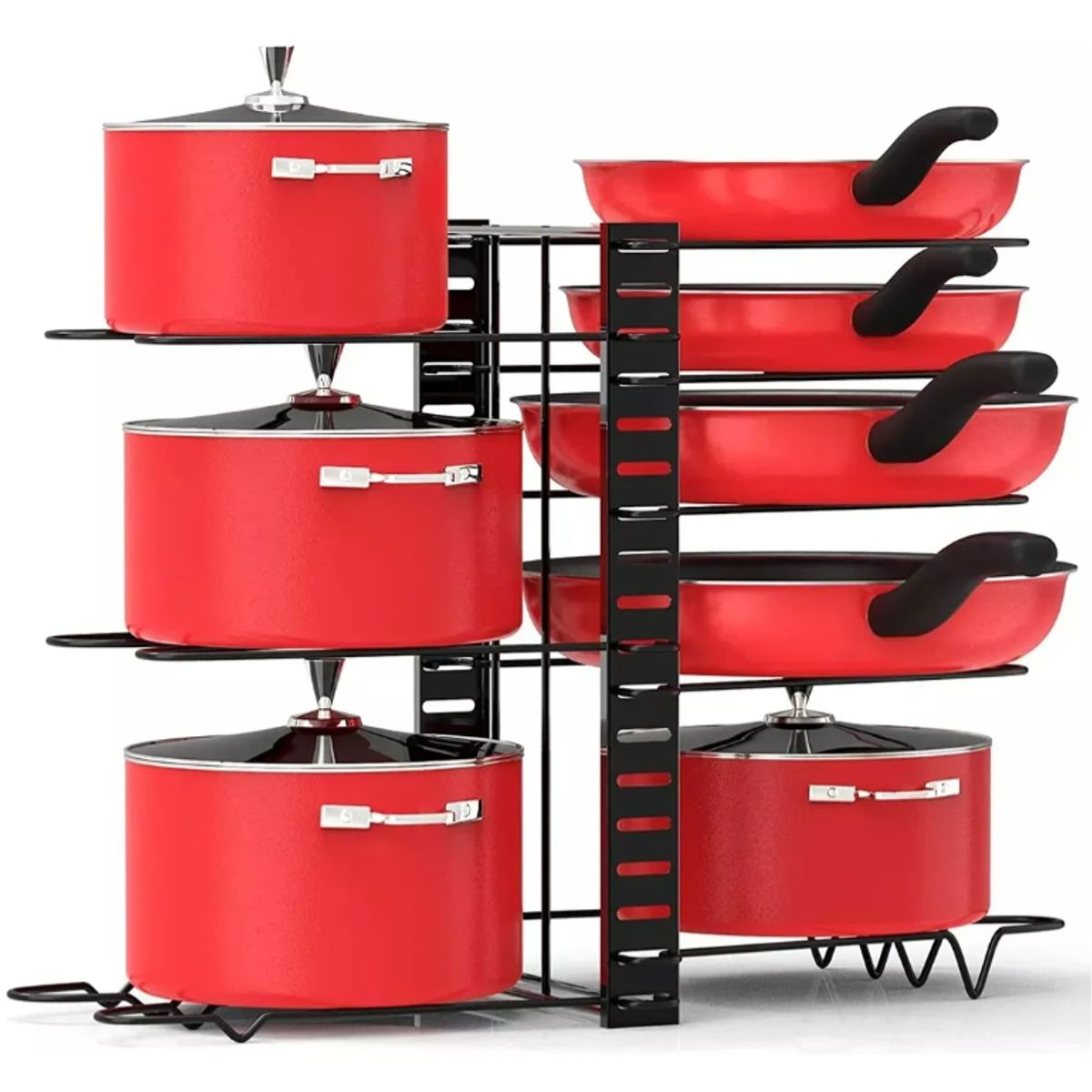 GENERICO - Organizador de Ollas y Sartenes de 8 Niveles Negro