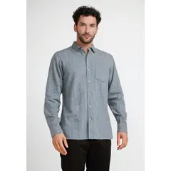 TRIAL - Camisa Franela Hombre Bernabeu Gris