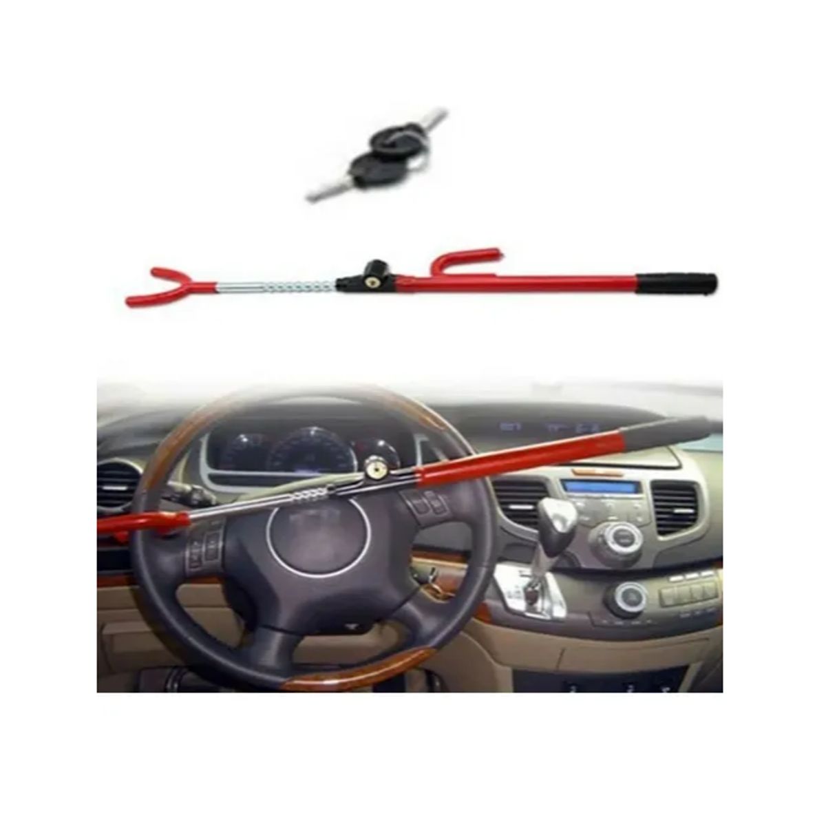 GENERICO - Tranca Volante Antirrobo Automóvil Barra De Bloqueo