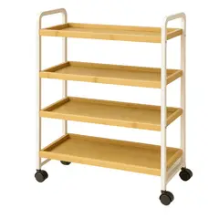 GENERICO - Estante Almacenamiento Con 4 Niveles De Madera Con Ruedas