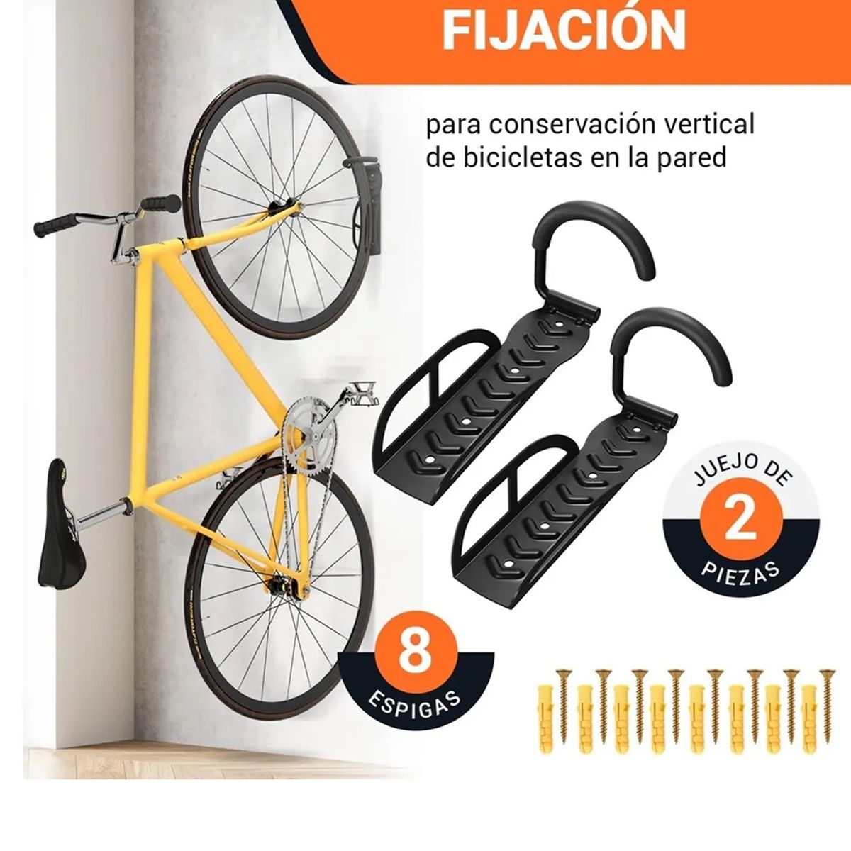 GENERICO - X2 Porta Bicicleta Para Pared Gancho Colgador Bicicleta