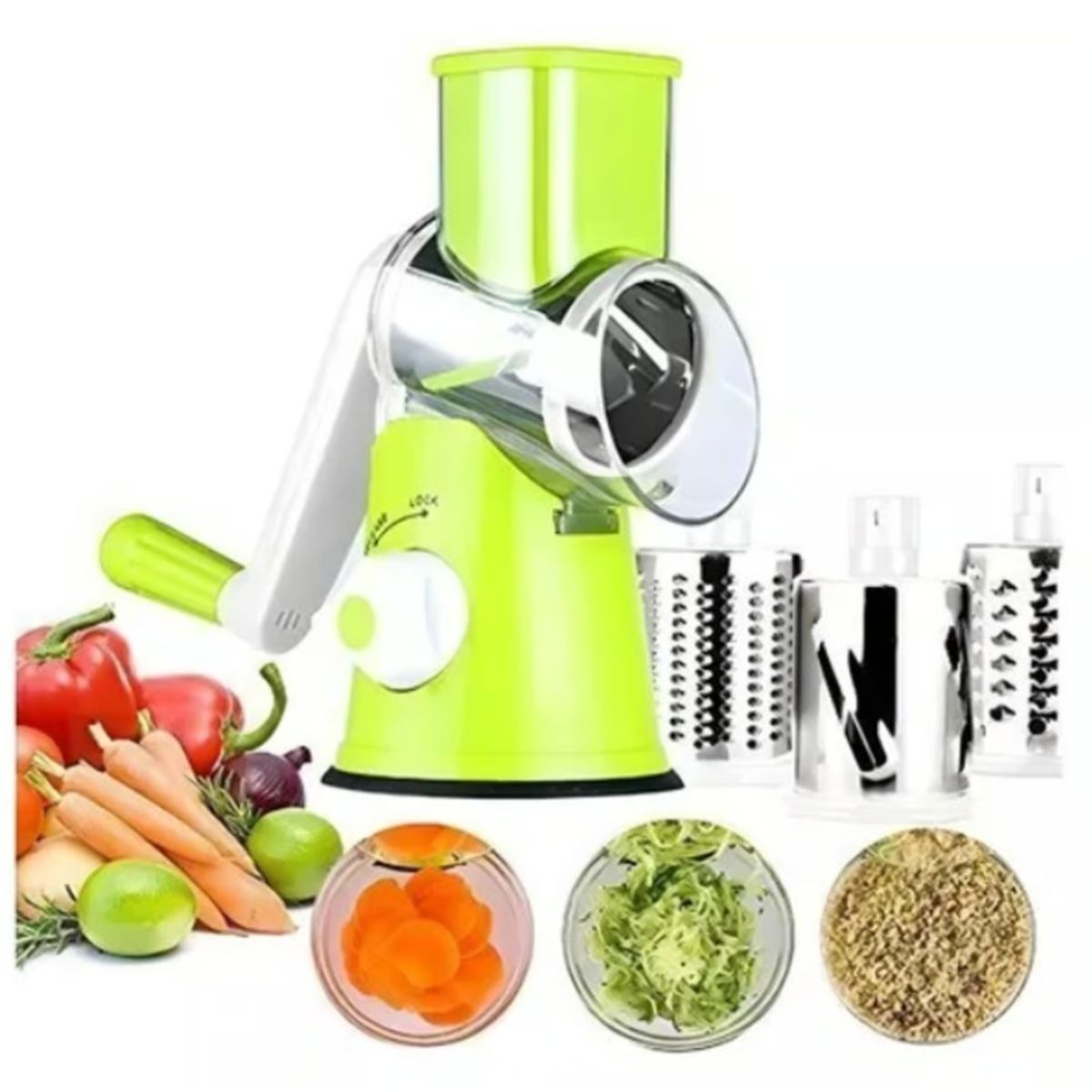 GENERICO - Rallador Verduras Espiral Cortador Picadora Alimentos Ralladores