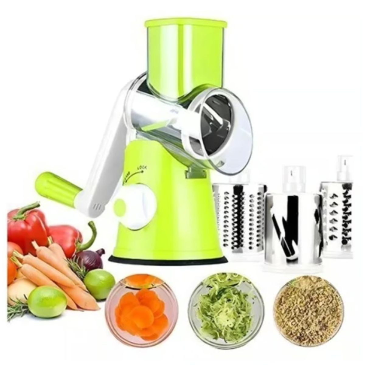 GENERICO - Rallador Verduras Espiral Cortador Picadora Alimentos Ralladores