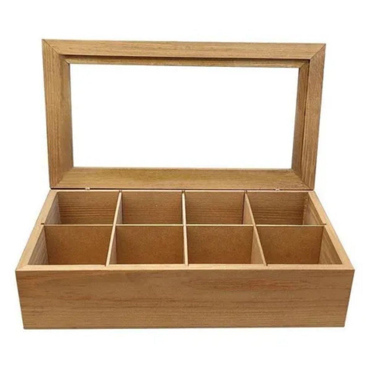 GENERICO - Caja Organizadora Bambu Bolsa De Te Y Cafe 8 Compartimientos