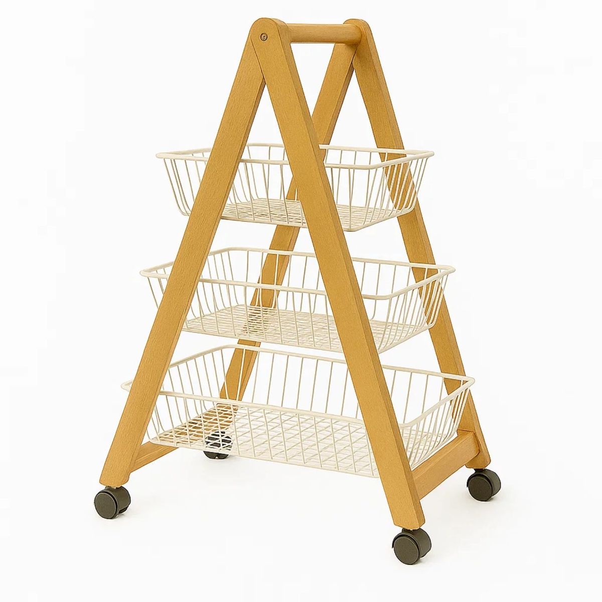 GENERICO - Carro Organizador 3 Niveles Con Canastos De Cocina Verdulero