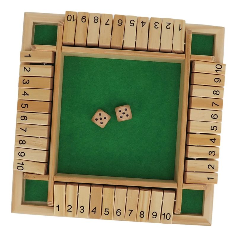 GENERICO - Juego de Mesa de Madera con Dados – 4 Jugadores, Educativo y Familiar