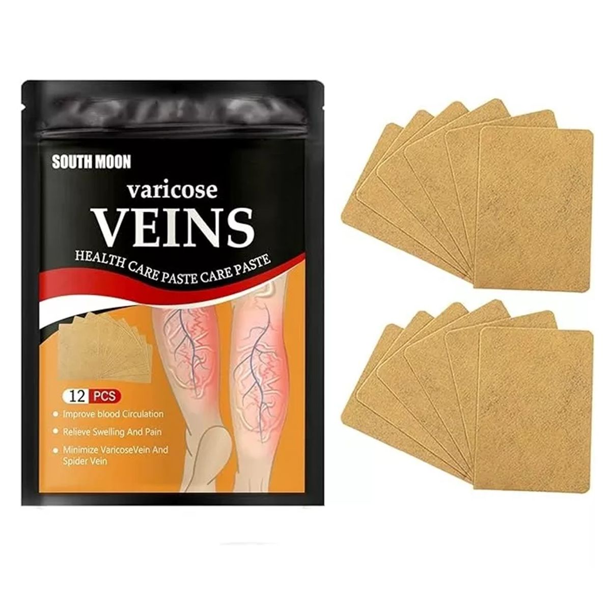 GENERICO - 12 Parche Pierna Para Tratamiento De Venas Varicosas Varices