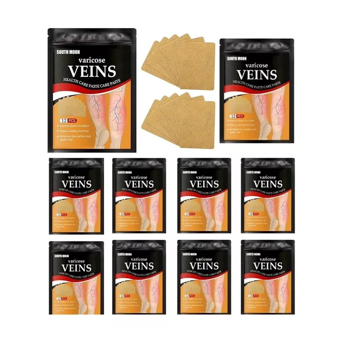 GENERICO - 120 Parche Pierna Para Tratamiento De Venas Varicosas Varices