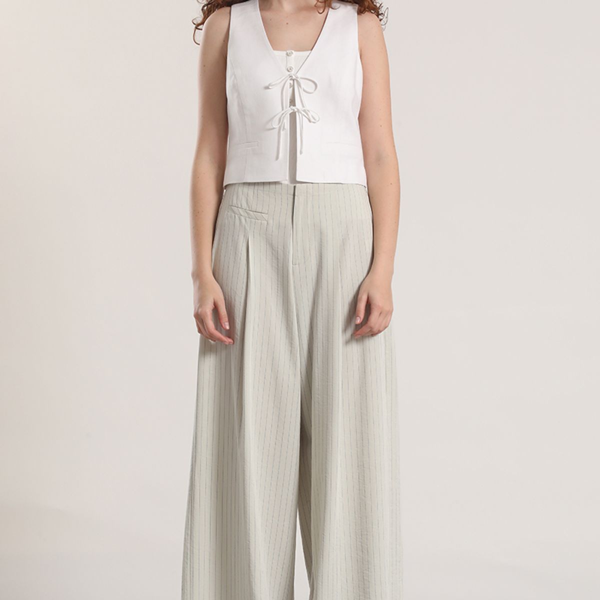 LIOLA - Pantalón ancho liola mujer gris