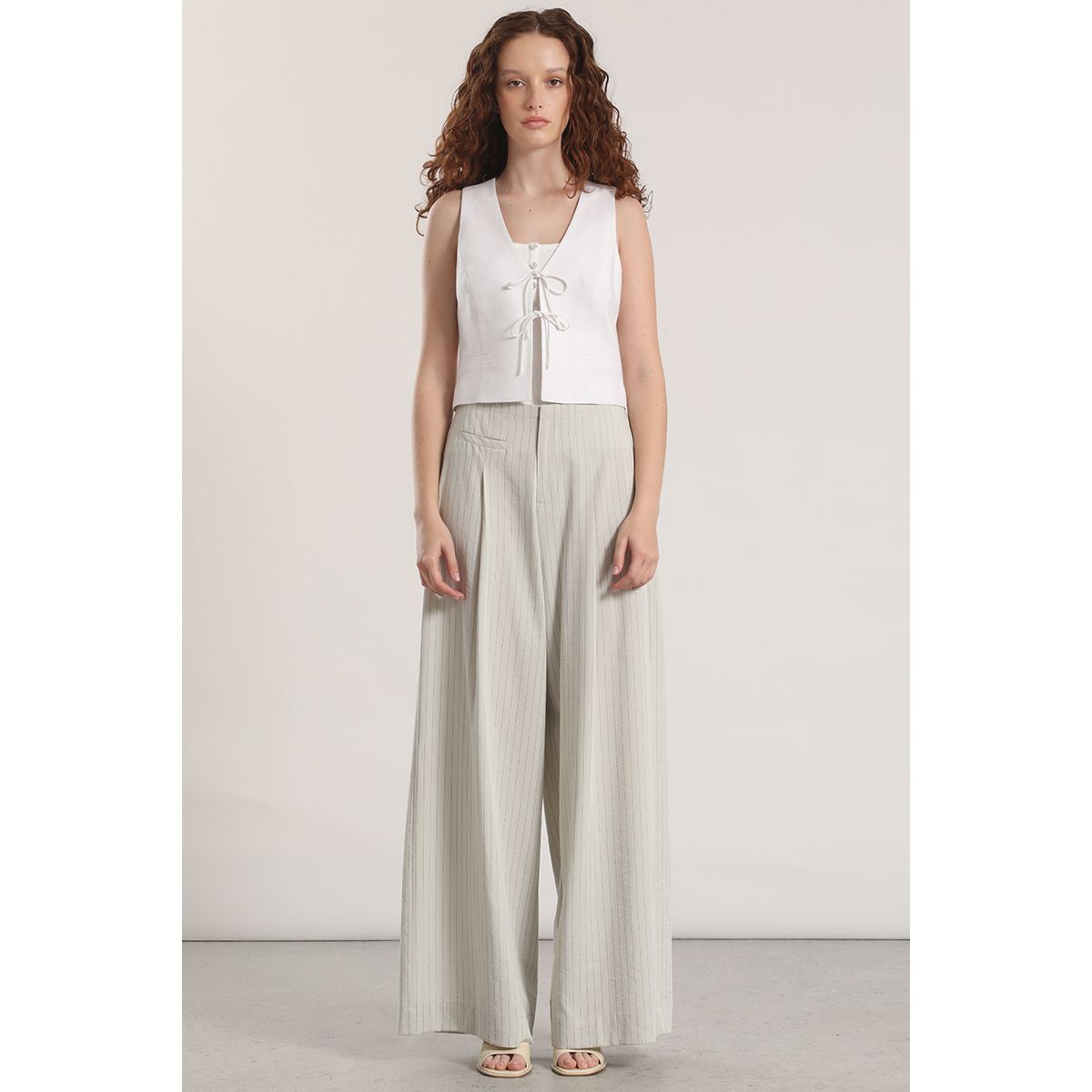 LIOLA - Pantalón ancho liola mujer gris