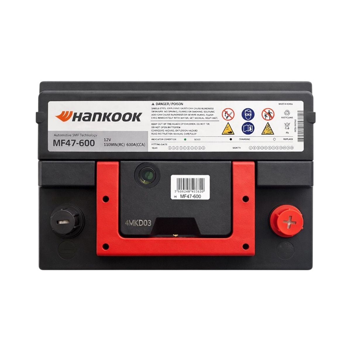 HANKOOK - Batería de Auto 60 Ah Positivo Derecho 600 CCA