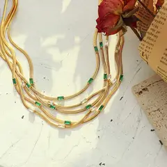 LUX JOYAS - Collar Baño Oro Amarillo 18k Cintillo Circones