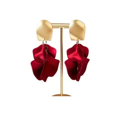 GENERICO - Aros Macarena rojo novia fiesta - be bride