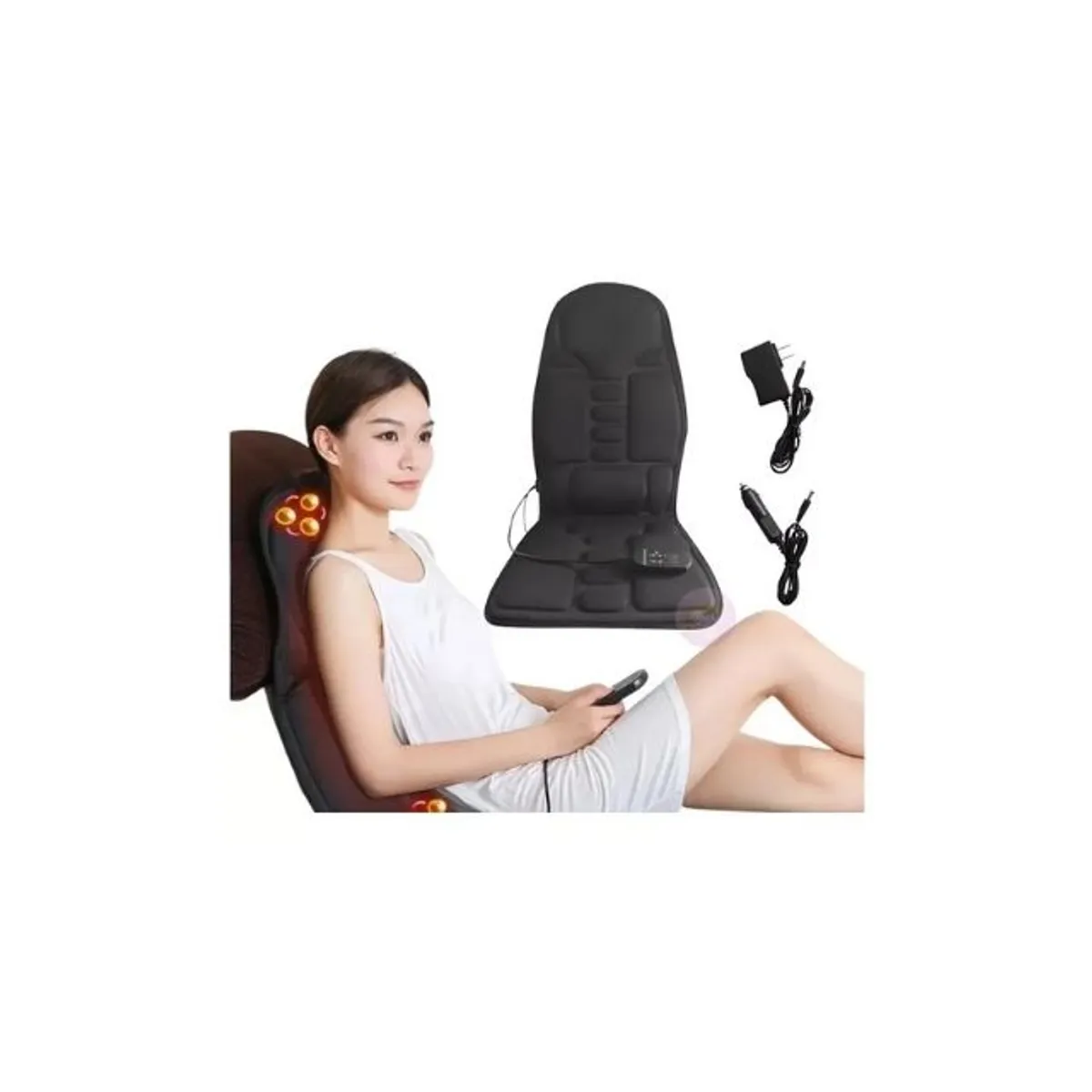 GENERICO - Asiento Masajeador Cojin Masaje Espalda Auto Casa U Oficina