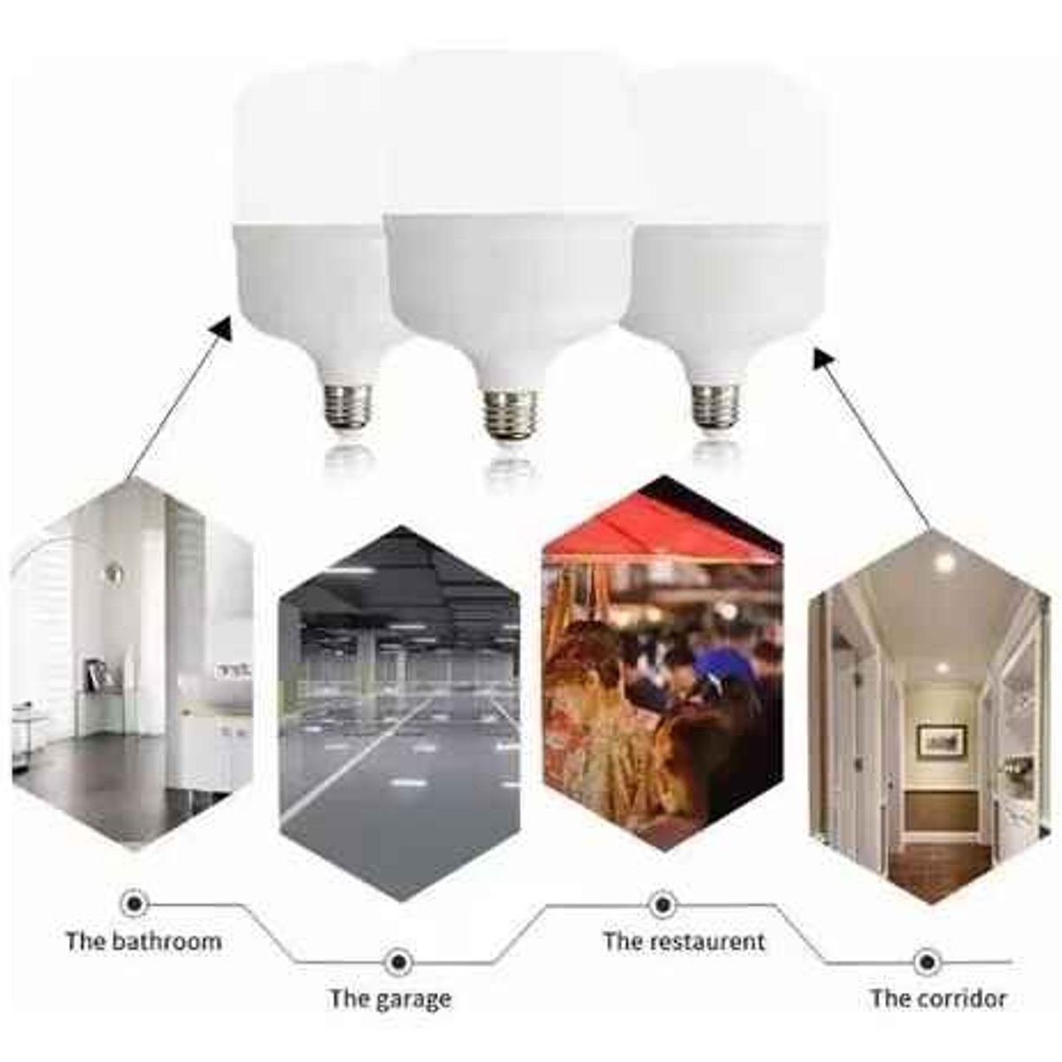 GENERICO - Pack X3 Ampolleta Led 38w Luz Fría Iliminación Intensa