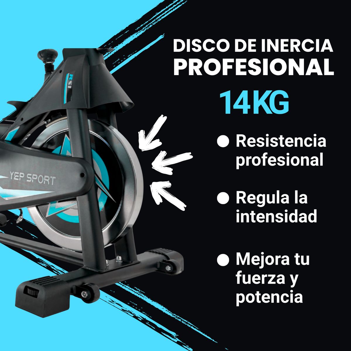 YEP S - Bicicleta Spinning Pro 14 KG Disco 1016-3
