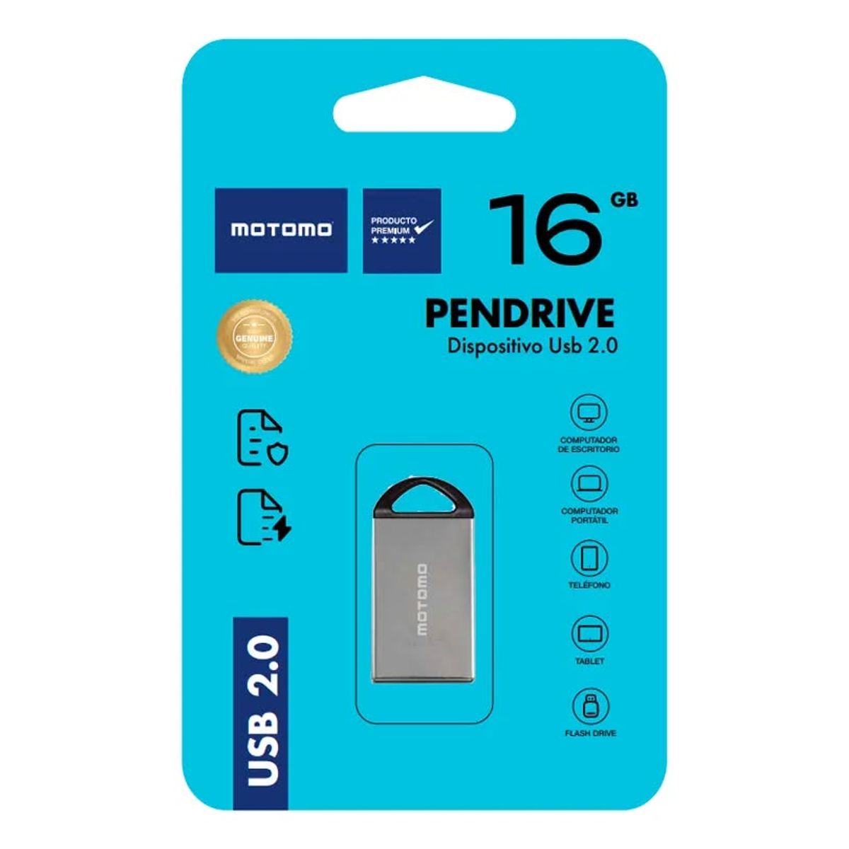 GENERICO - Pendrive16 GB MOTOMO  USB 2.0