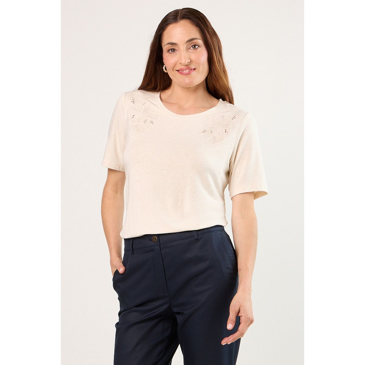 MA GRIFFE - Polera Manga Corta Mujer Blanco Magriffe