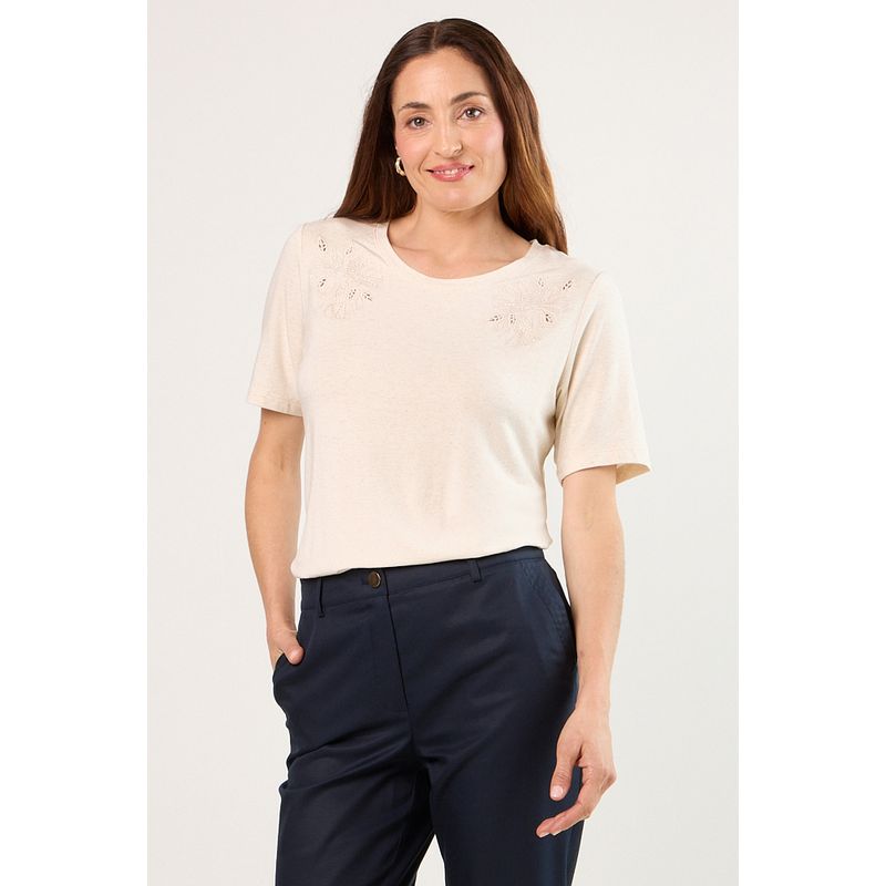 MA GRIFFE - Polera Manga Corta Mujer Blanco Magriffe