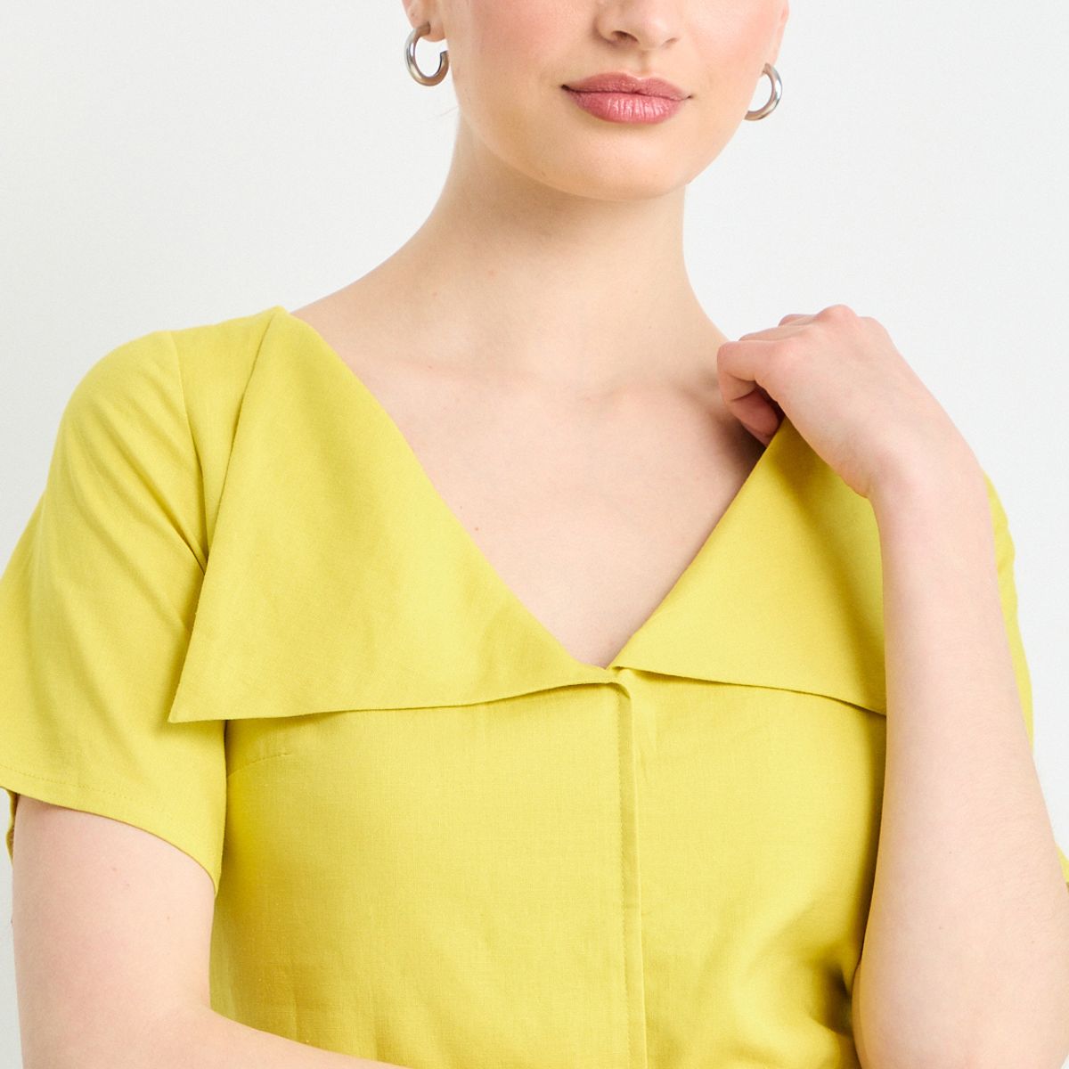 IO - Blusas Manga Corta Mujer Amarillo Io