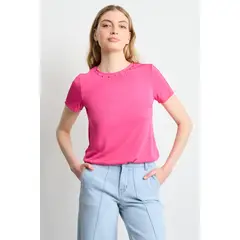 IO - Polera Manga Corta Mujer Fucsia