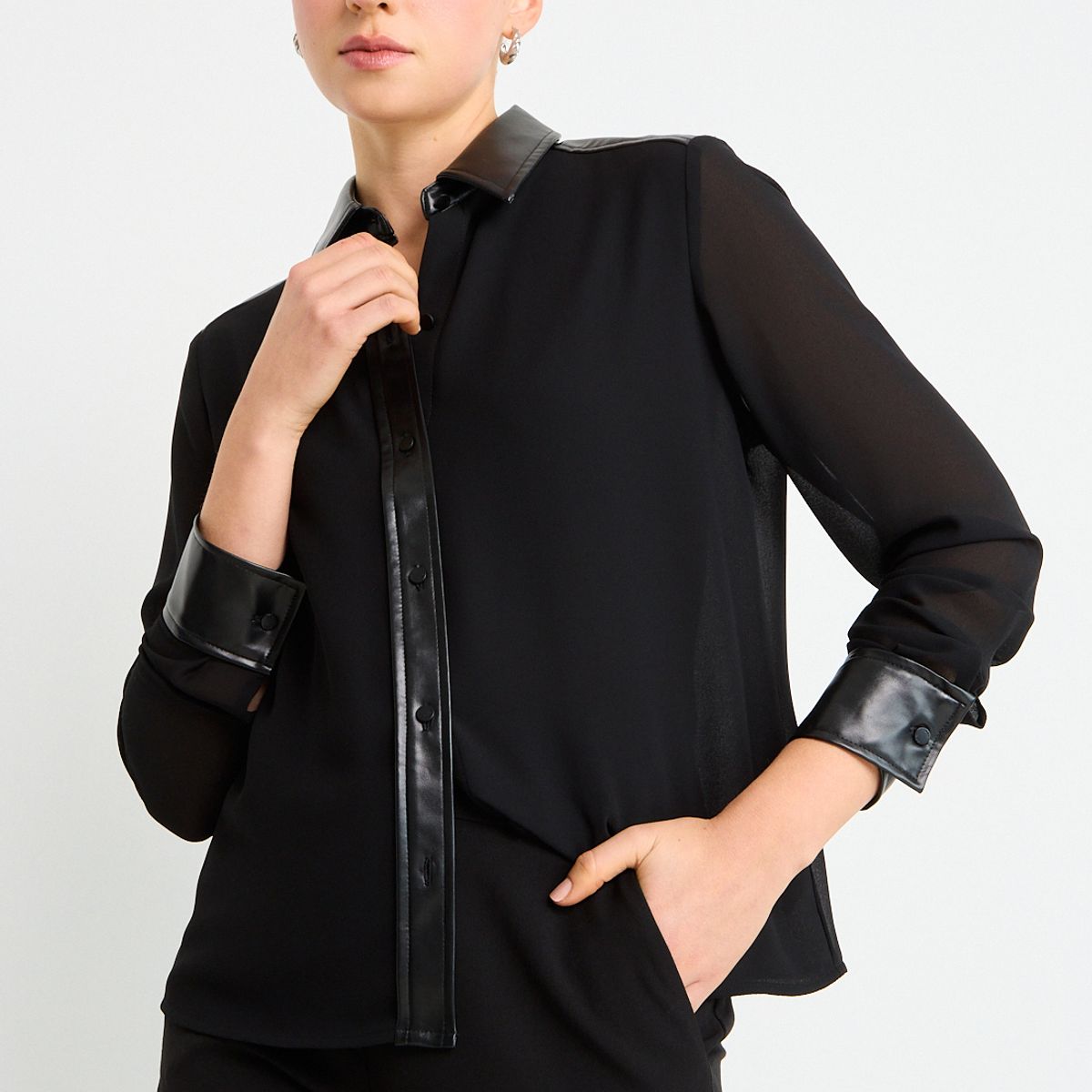ASH - Blusas Manga Larga Mujer Negro Ash