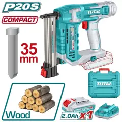 TOTAL - Clavadora 20v + 1 bateria + cargador f15-f35 mm