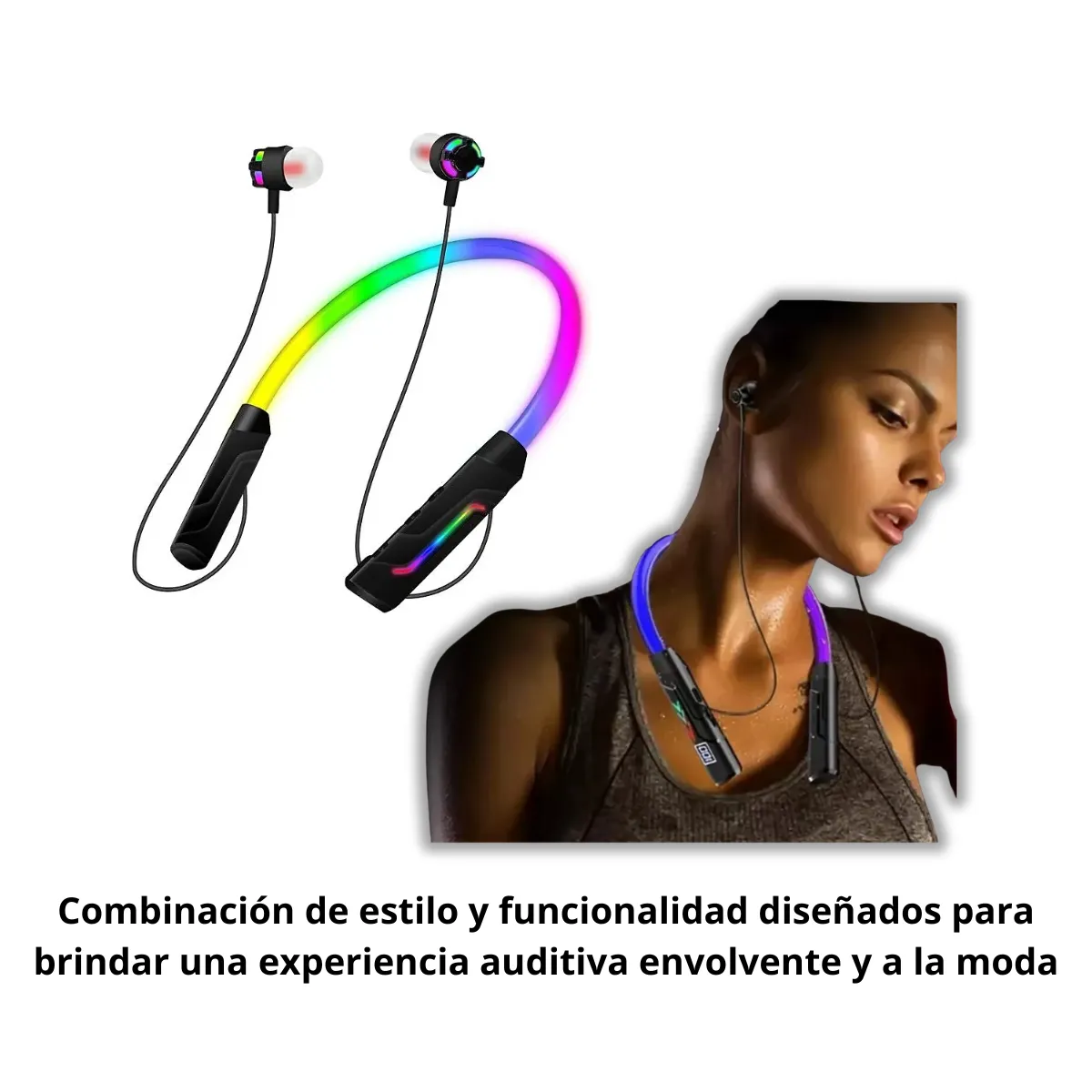 GENERICO - Audifonos Auriculares Inalambricos Gamer Con Luz Rgb