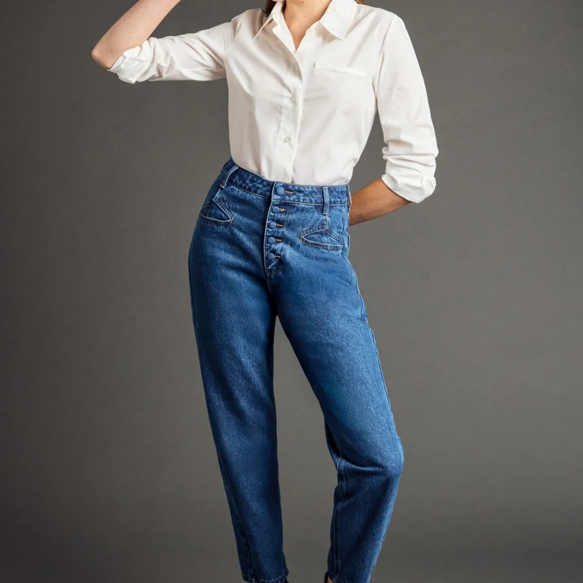 IO - Jeans Mom Mujer Azul Marino IO