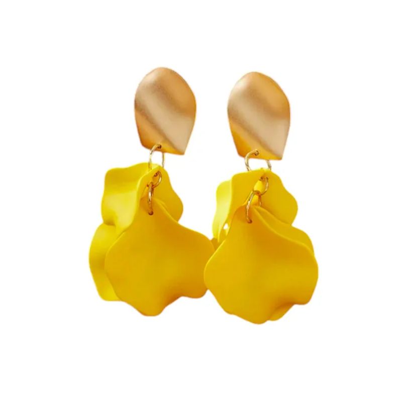 GENERICO - Aros Macarena mostaza novia fiesta - be bride