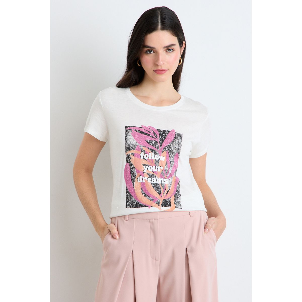 ASH - Polera Manga Corta Mujer Crudo Ash