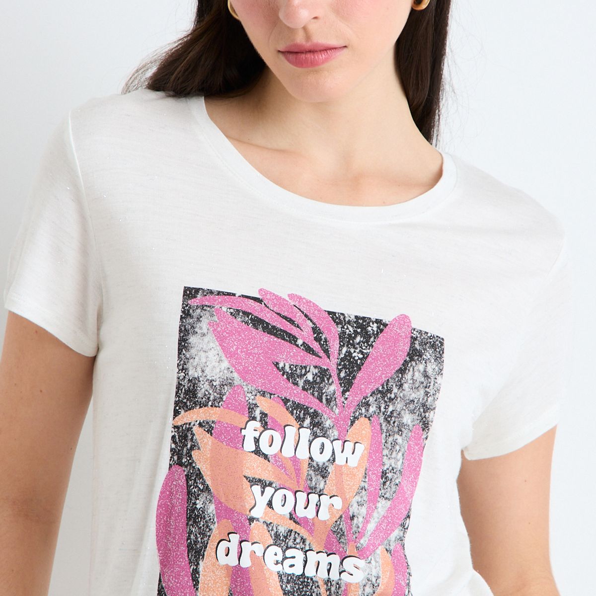 ASH - Polera Manga Corta Mujer Crudo Ash