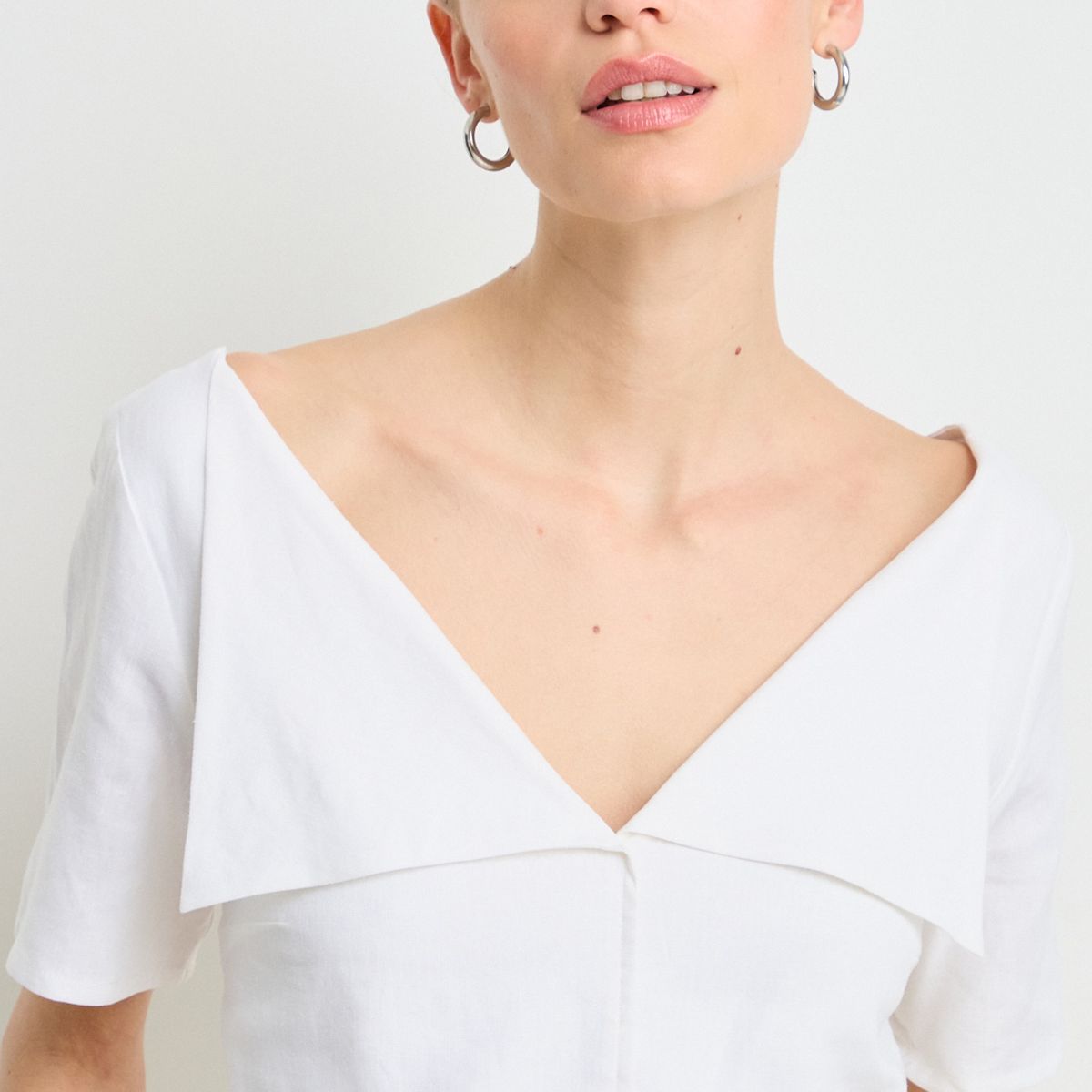 IO - Blusas Manga Corta Mujer Crudo Io