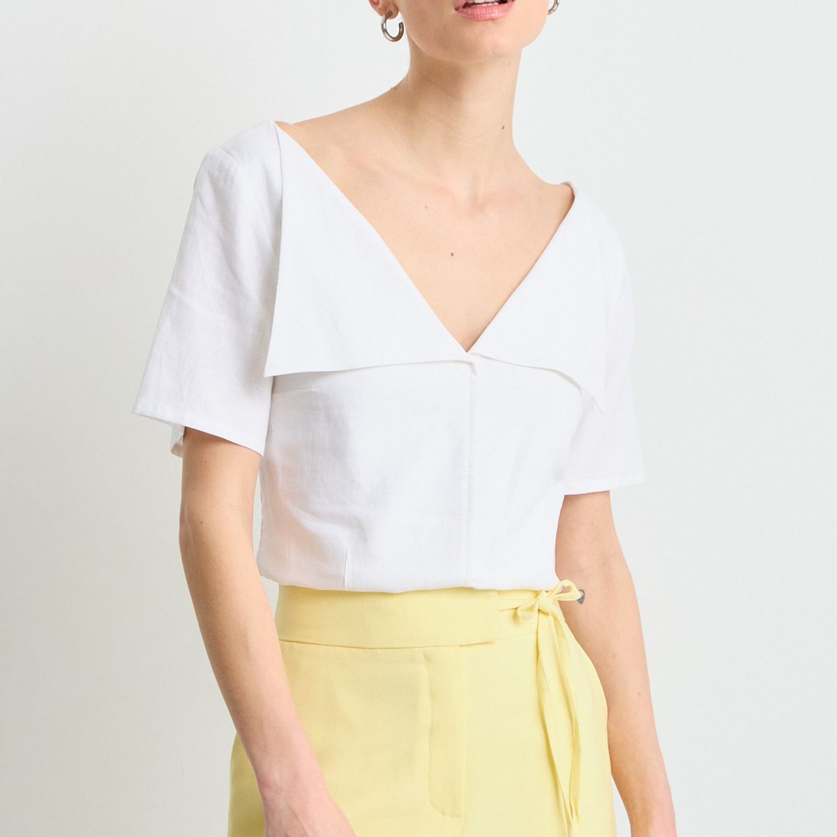 IO - Blusas Manga Corta Mujer Crudo Io