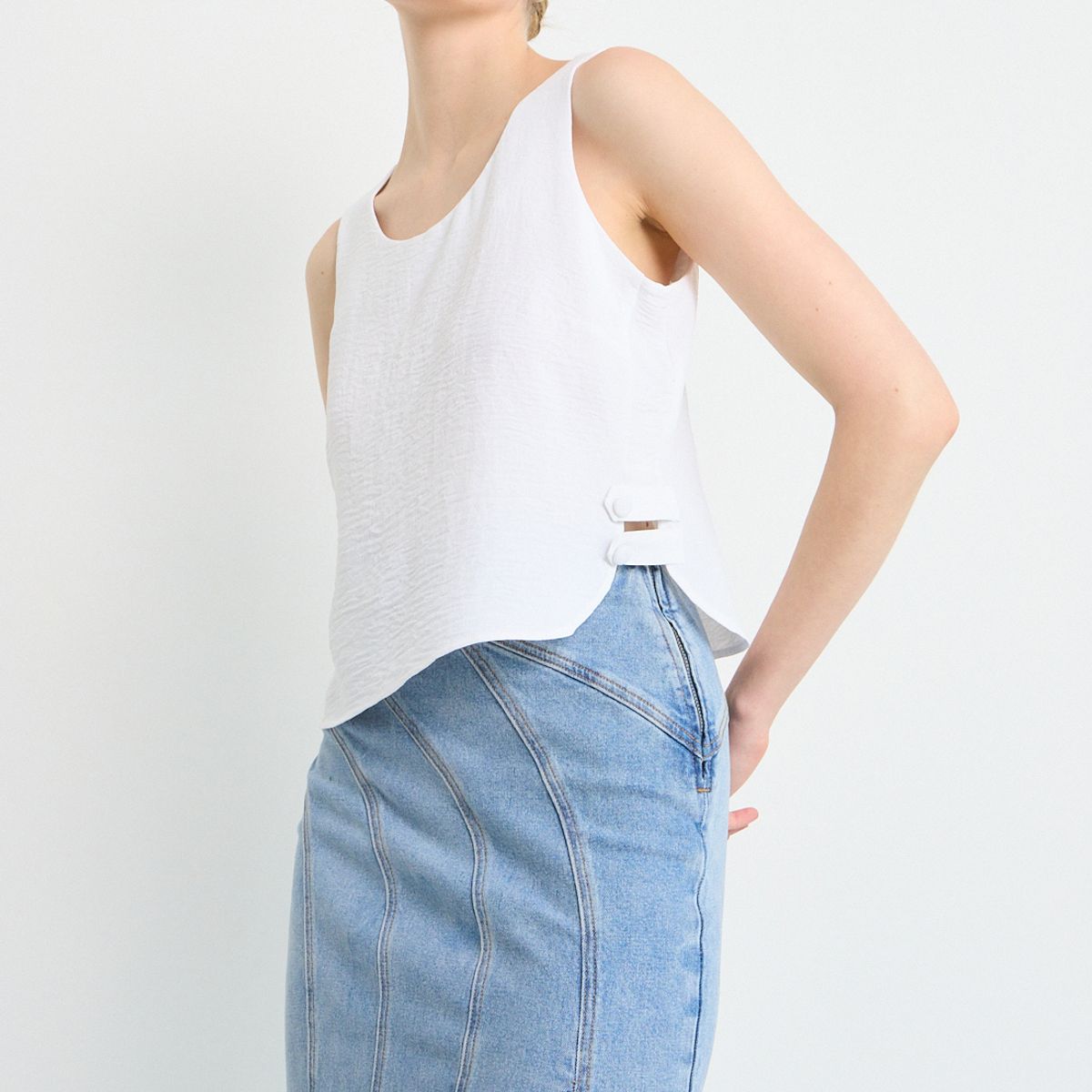 IO - Blusas Sin Manga Mujer Crudo Io