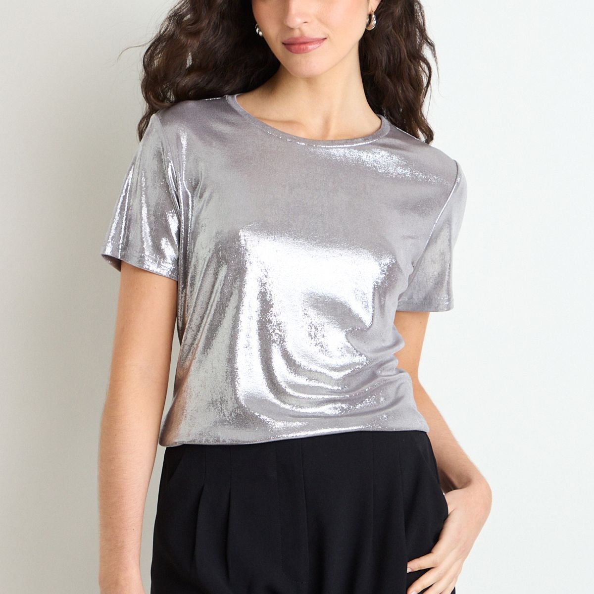 ASH - Polera Manga Corta Mujer Gris Ash
