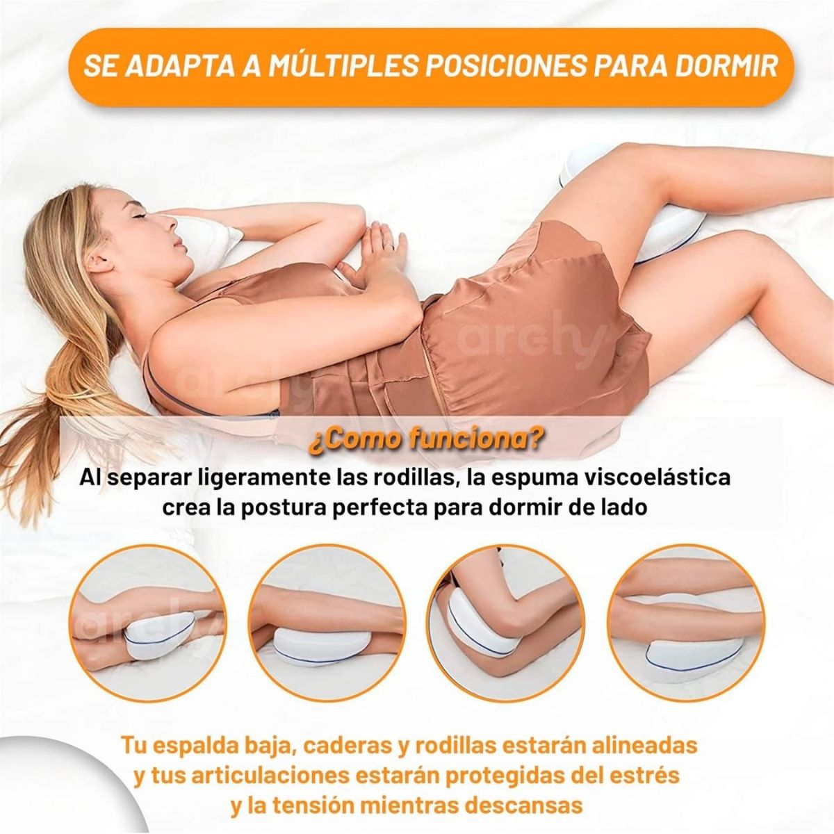MOVI - ALMOHADA ORTOPEDICA PARA PIERNAS EL DESCANSO PERFECTO