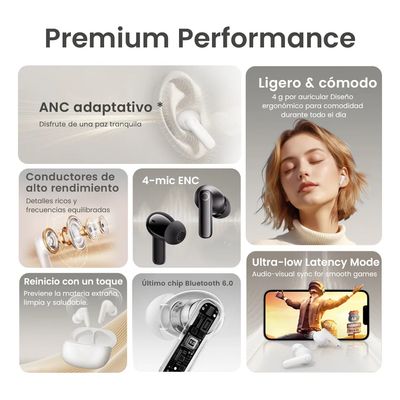 Imagen 2 del producto Audífonos Inalámbricos HQ5 ANC & ENC Bluetooth 6.0 Cancelacion de Ruido