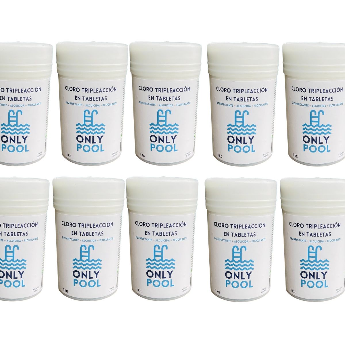 GENERICO - Cloro Piscina Tripleacción Tabletas Pack 10kg - Onlypool