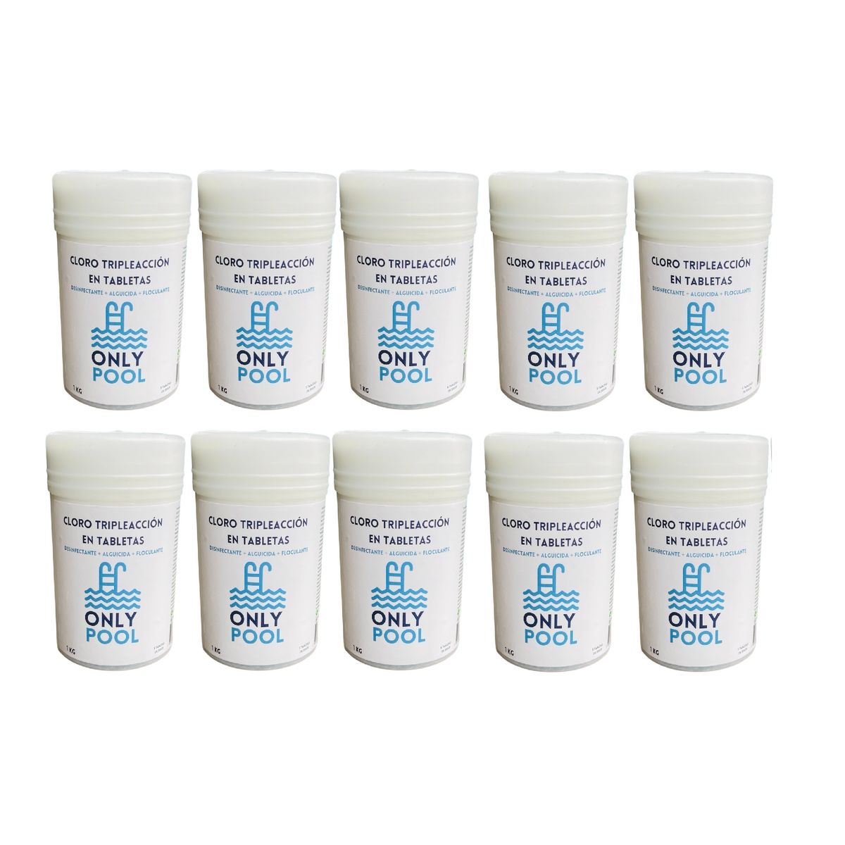 GENERICO - Cloro Piscina Tripleacción Tabletas Pack 10kg - Onlypool