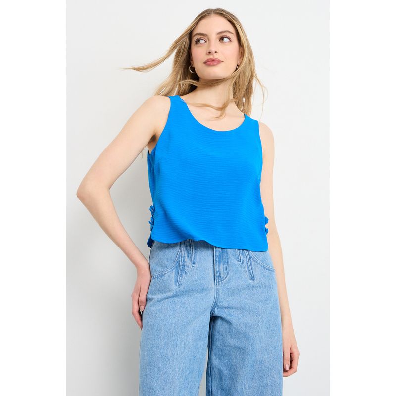 IO - Blusas Sin Manga Mujer Azul Io