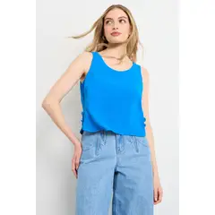 IO - Blusas Sin Manga Mujer Azul