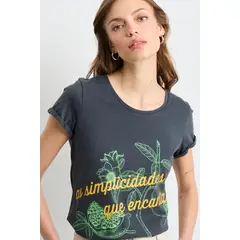 IO - Polera Manga Corta Mujer Gris