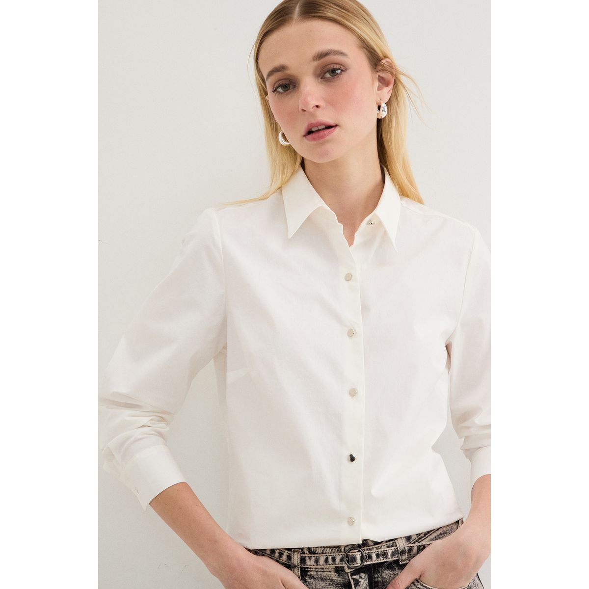 ASH - Blusa Manga Larga Crudo Mujer Ash