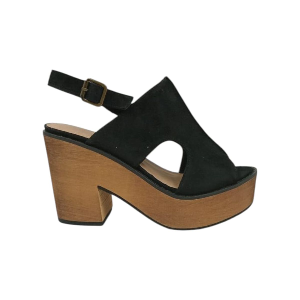 HERIEL - Sandalia Negra Plataforma Mujer